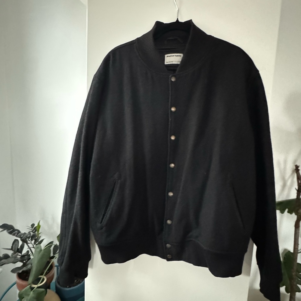 American Apparel Classic Black Varsity Jacket circa 2013